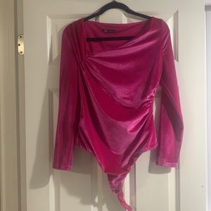 Pink Velvet Zara bodysuit